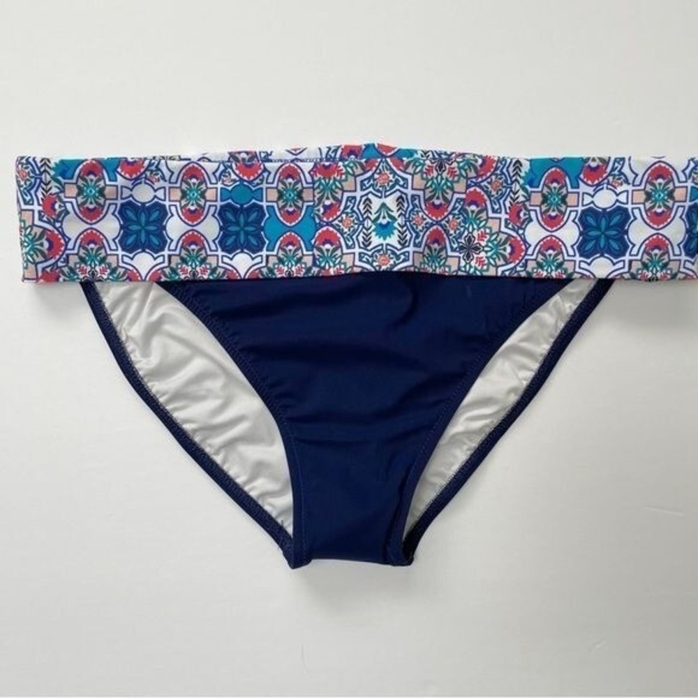 NWT Profile by Gottex blue banded Bathing Swim suit bikini bottom 10